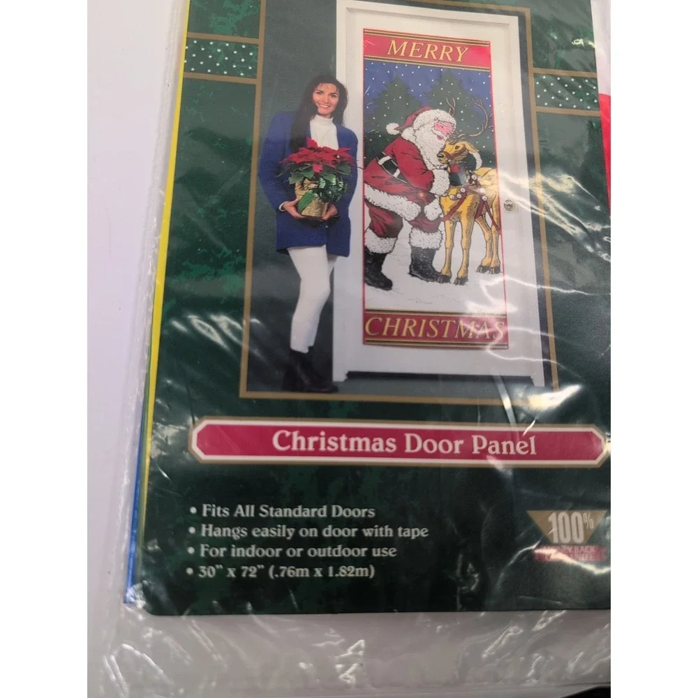 VINTAGE‎ PLASTIC INDOOR OUTDOOR SANTA CHRISTMAS DOOR HANGING NEW OLD ST